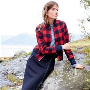 J. Crew Buffalo Plaid Bomber Jacket size 6